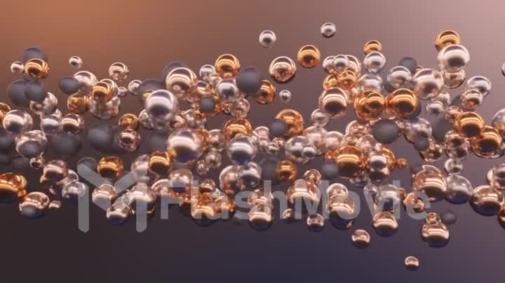 Abstract random appearance of spheres interacting