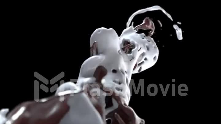 Tornado of milk and chocolate splash in slow motion