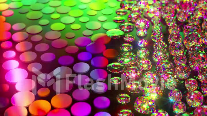 Colorful bubbles explode. 3d render