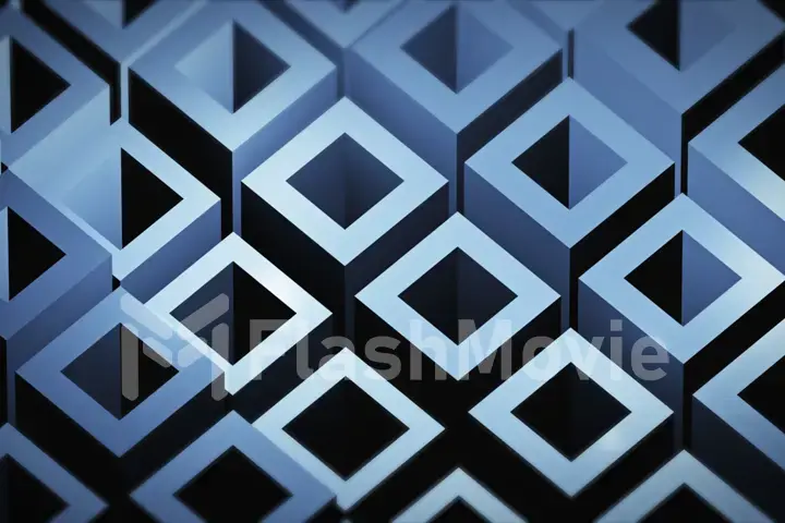 abstract blue cubes perspective background 3d illustration