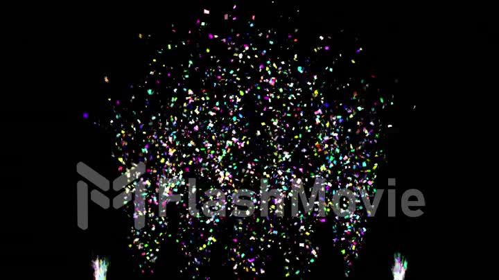 Multicolored Confetti Party Popper Explosions