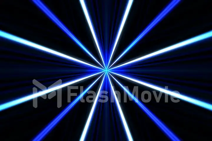 VJ Fractal blue kaleidoscopic background. Background motion with fractal design. Disco spectrum lights concert spot bulb. 3d illustration