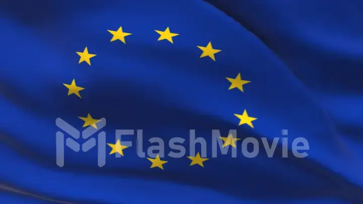 Flag of the European Union Beautiful 3d illustration of the European flag seamless loop