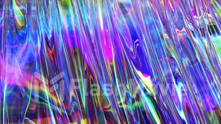 Folds on the surface of a transparent iridescent fabric. Blue pink color. Texture. Close-up. 3d illustration