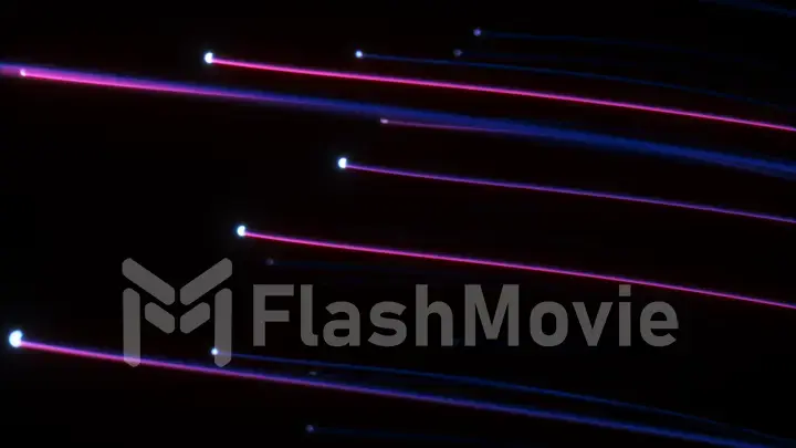 Abstract technology background. Distribution of the light signal on Optical fibers. Electric circuit and power of data internet. High speed internet connection. 3d illustration