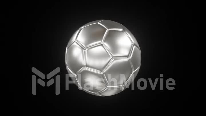 Rotating silver soccer ball