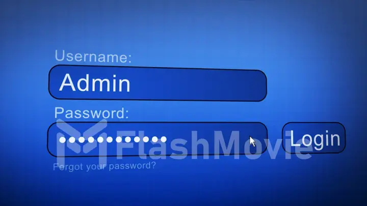 Login Box - Username and Password in Internet Browser on Computer Screen