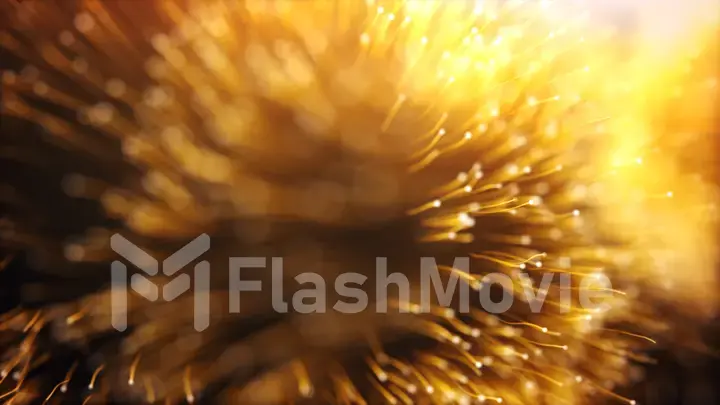 Growing bunch of optical fibers, Distribution of the light signal 3d illustration