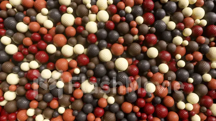 Abstract random appearance of spheres interacting with each other. Motion concept. 3d illustration