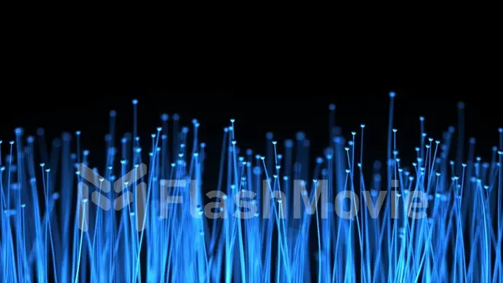 Abstract technology background. Optical fibers of distribution of the light signal from a diode towards a bunch. Used for high speed internet connection. 3d illustration