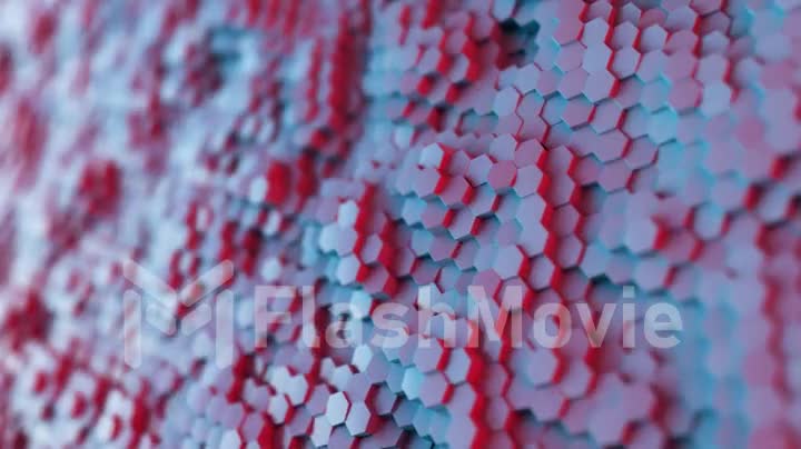 Abstract hexagonal motion background. Seamless loop, 4K