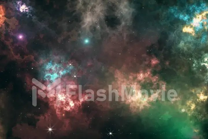 Universe filled with stars, nebula and galaxy 3d illustration