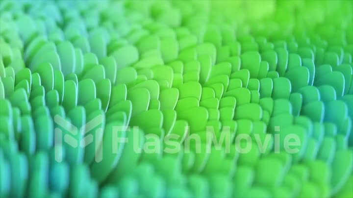 Abstract geometric background with wave surface. Scales in the close-up. 3d visualization
