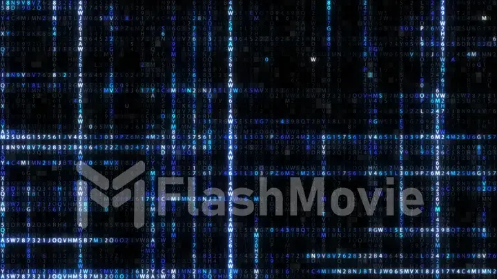 Abstract blue futuristic background of information technology hexadecimal digital data code 3d illustration
