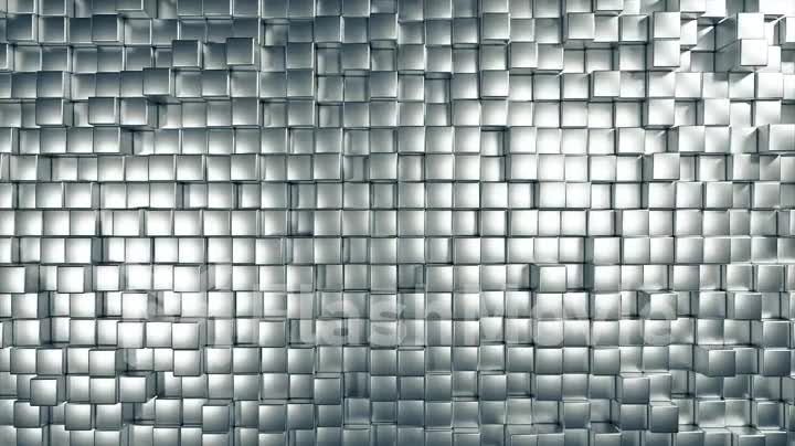 Abstract background of metal randomly moving cubes