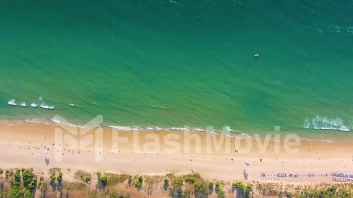 Stunning drone footage, top view of Karon beach in phuket island