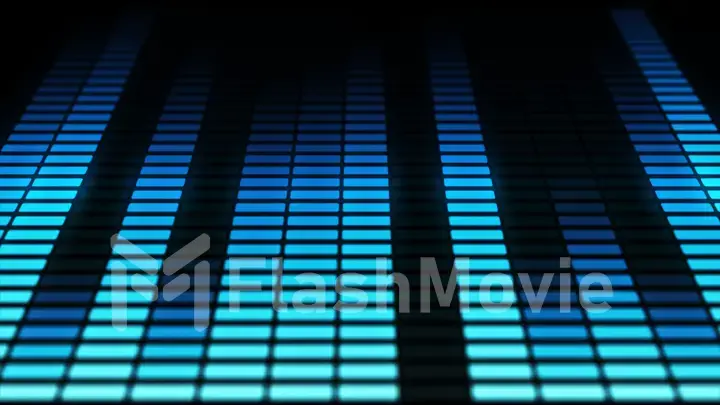 Audio equalizer bars moving. Music control levels.Blue.More color options in my portfolio. 3d illustration