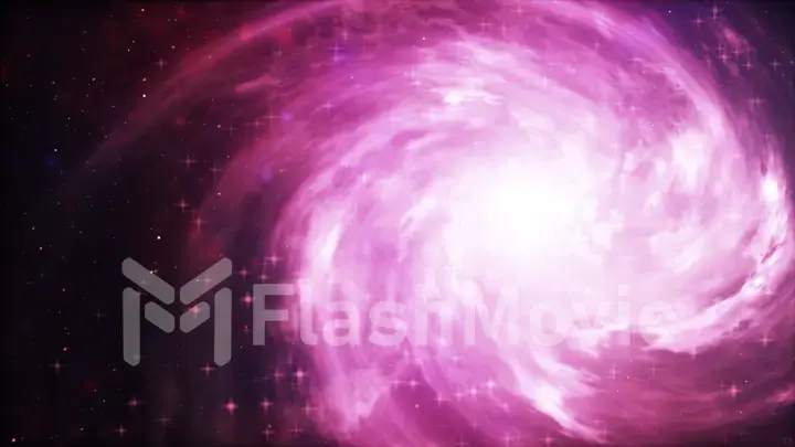 Bright galaxy. Abstract stars on black background. Fantasy fractal texture in red, pink and light purple colors. Digital art. 3d illustration