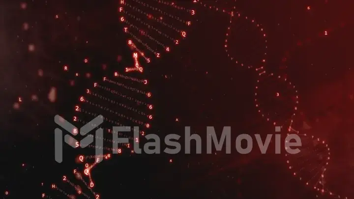 DNA rotation from hexadecimal code 3d illustration