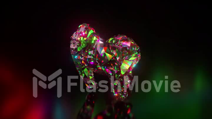 Collection of diamond animals. Running gorilla. Nature and animals concept. 3d animation of a seamless loop. Low poly