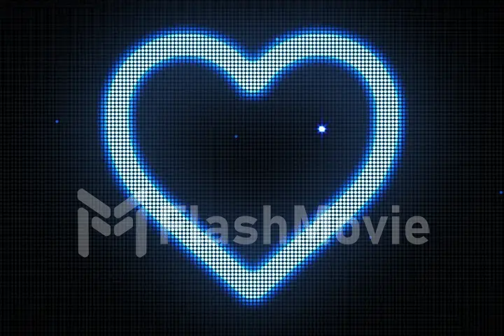 Heart shape on digital screen. Different colors and shapes in my profile.