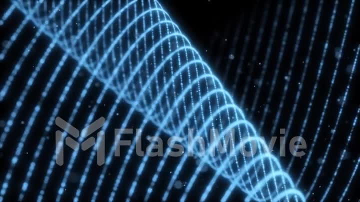Seamless looping flowing particles with beautiful flash light effects. 20 seconds long and loops. Beautiful abstract background