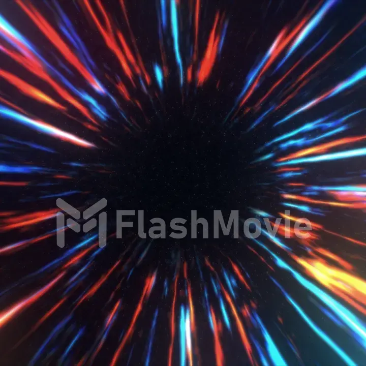 Wormhole right in time and space, clouds and millions of stars. Acceleration directly through this scientific wormhole with the space. 3d illustration
