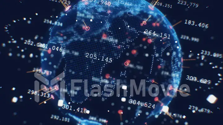 A stylized rendering of the earth conveying the modern digital age and its emphasis on global connectivity among people 3d illustration