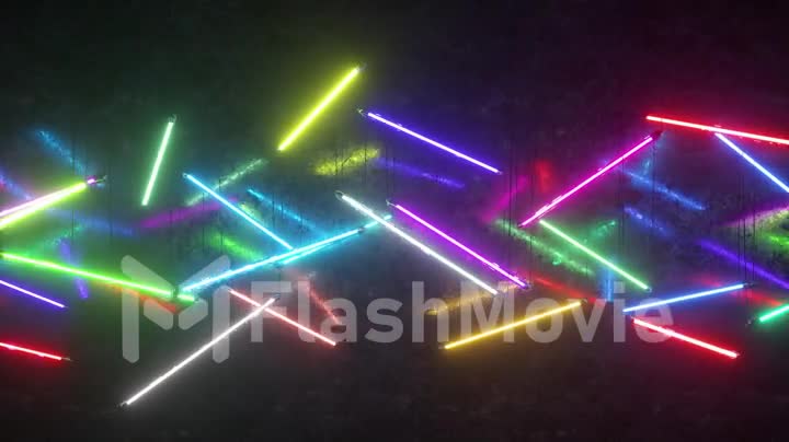 Multicolored neon fluorescent lights