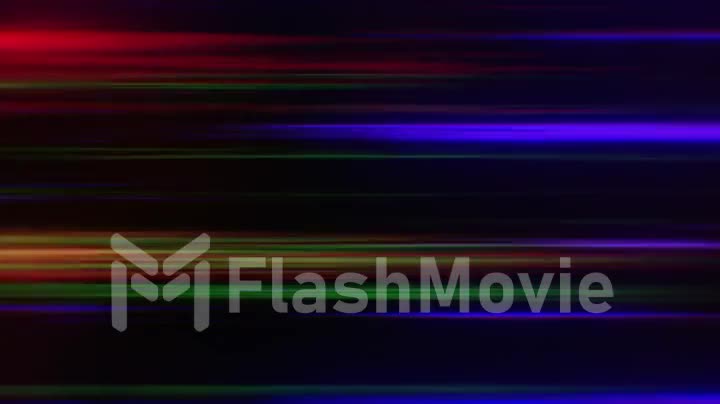 Abstract fractal neon background of bright lines. Glowing stripes. 3d animation of a seamless loop