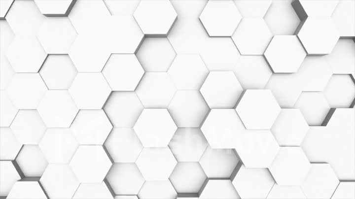 Random waving motion abstract background from hexagon