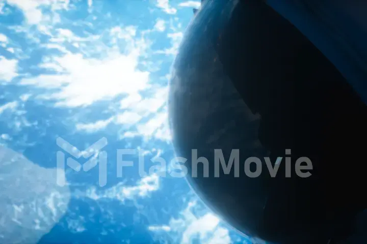 A lone astronaut looks at the planet earth 3d illustration