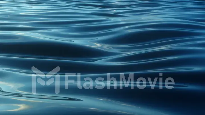 Moving surface of the water in slow motion. Sea or ocean. 3d illustration