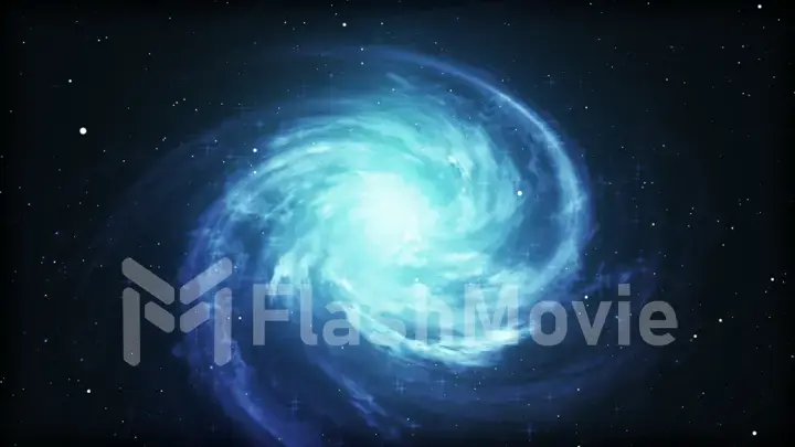 Bright cosmic background with blue glowing vortex. Abstract astronomy wallpaper design with super nova or black hole