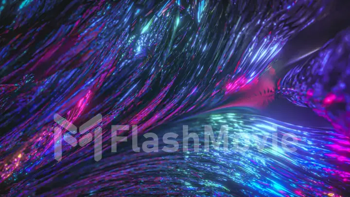 Abstract reflective neon ultraviolet surface.. Abstract 3d illustration for Night Party Posters, Banners or Advertisements.