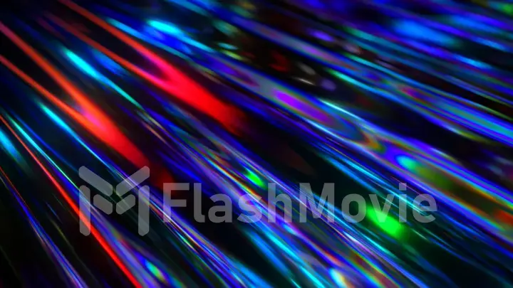 Colorful abstract animated background. The movement of a transparent multi-colored glass surface. Active movement of the liquid effect. Conceptual art. Rainbow gradient. 3d illustration