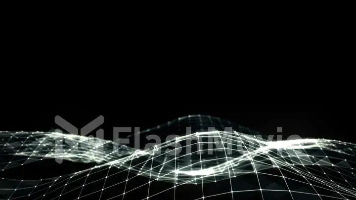Abstract polygonal space low poly black background with connecting dots and lines. Connection structure. Science. Futuristic polygonal background. Triangular. Wallpaper. Business 3d illustration
