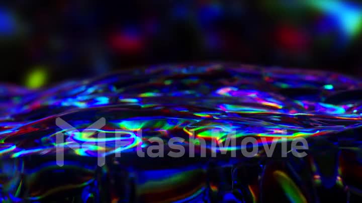 Water splash in slow motion on colorful background. Water splashing and waving seamless loop, Clean Water Fills The Screen. Liquid Surface Wave close up. Water splashes.