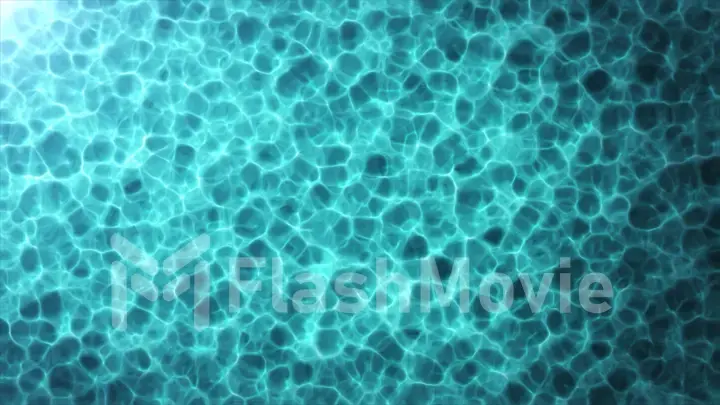 top view blue water caustics abstract background