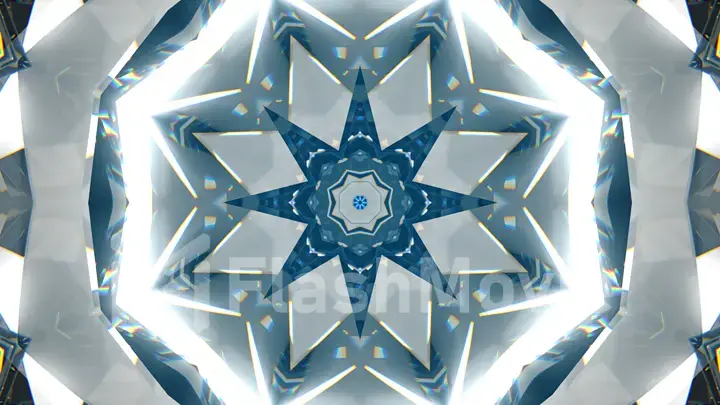 Sparkling abstract rotating diamond macro background with kaleidoscope effect. 3d illustration