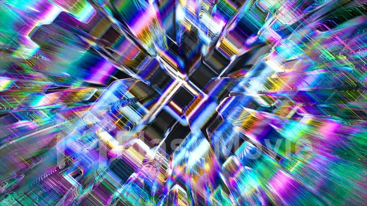 Holographic abstract background. Rainbow neon glass texture pattern. Trendy colorful refract effect.