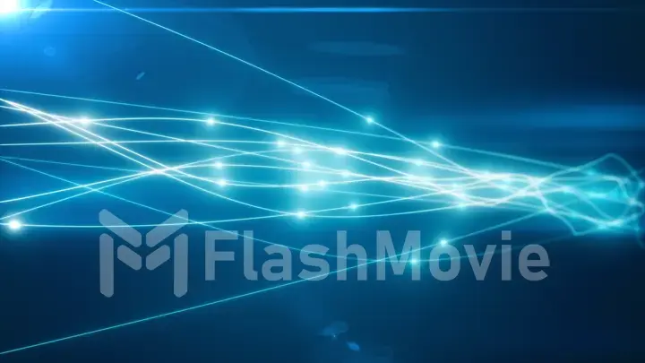 The concept of signal transmission over an optical fiber 3d illustration
