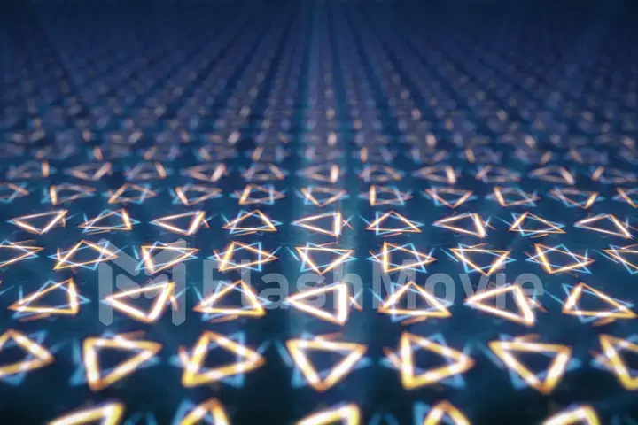 Abstract background of colorful symmetrically rotating triangles 3d illustration