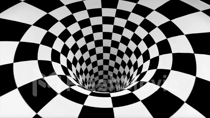 Checkered black and white texture in perspective