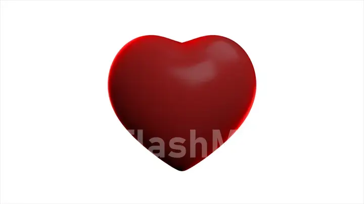 Pulsating or pounding 3d illustration of the beating of a red heart on a white isolated background. Valentine's day concept with heartbeats inside.