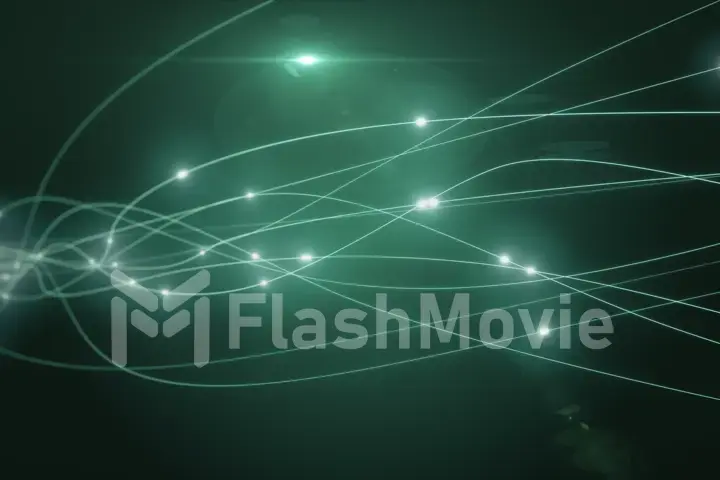 The concept of signal transmission over an optical fiber 3d illustration