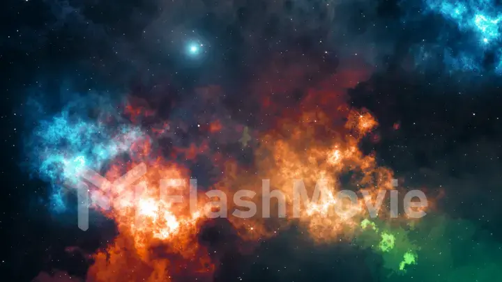 Universe filled with stars, nebula and galaxy 3d illustration