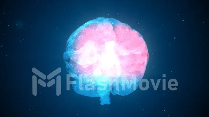 Extraordinary brain activity and the emerging headache from overexertion 3d illustration