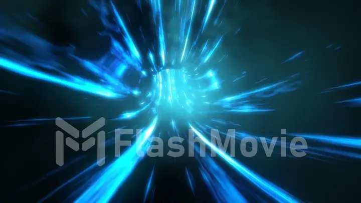 Wormhole though time and space. Travel though this science fiction wormhole at warp speed 3d illustration