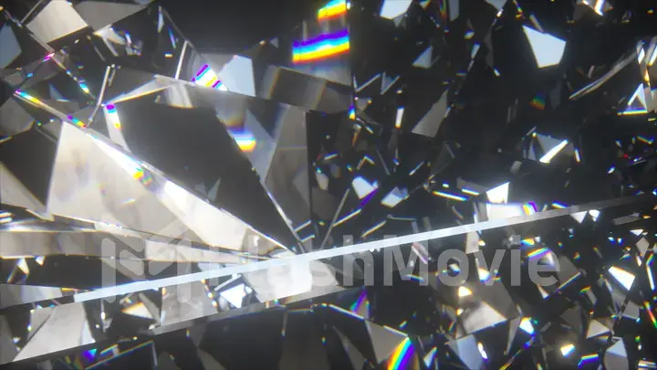 Beautiful slowly rotating diamond. 3d illustration, nice looping abstract background.